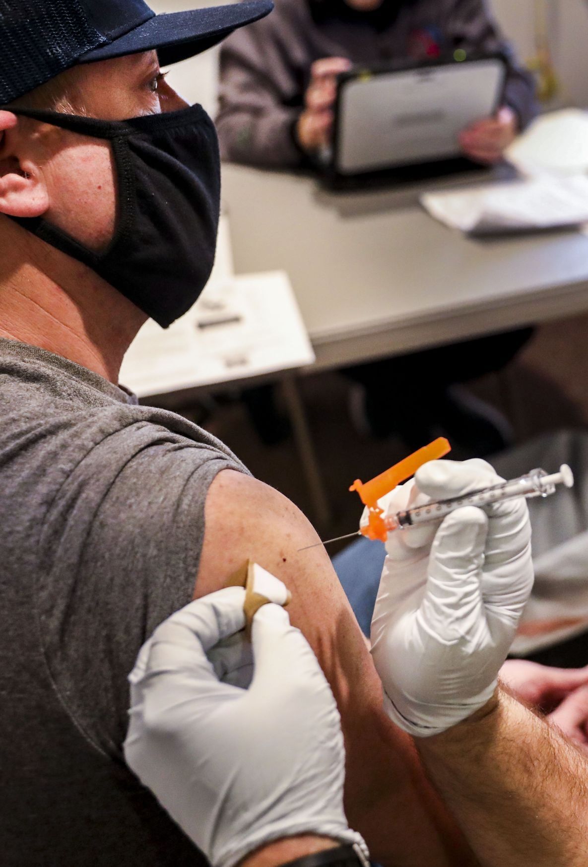 First responders receive first doses